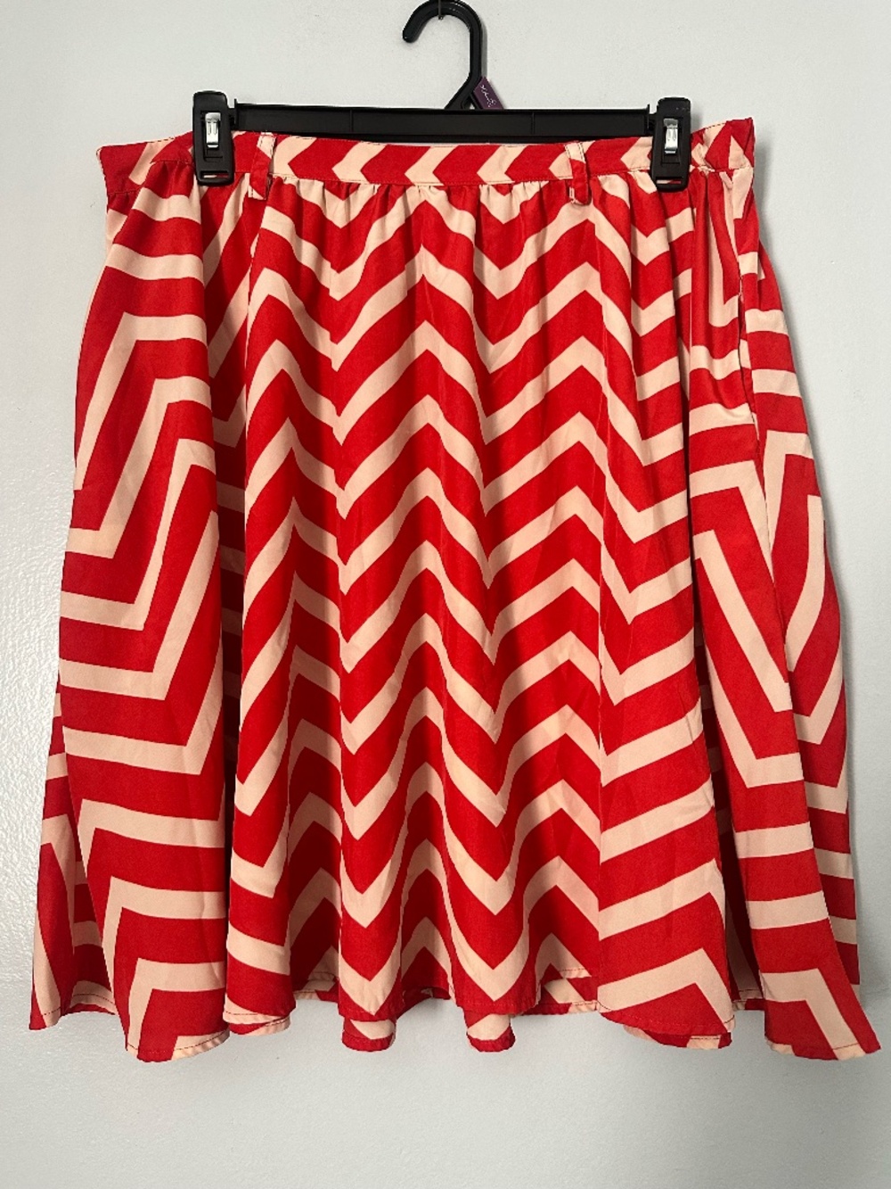 Xhilaration Dark Orange and Cream Chevron Stripes Skirt